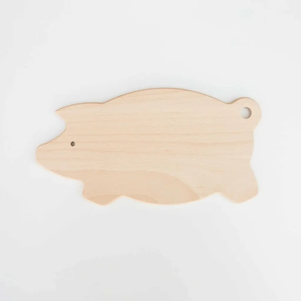 Beech cutting board pig shape 290x150x10mm raw