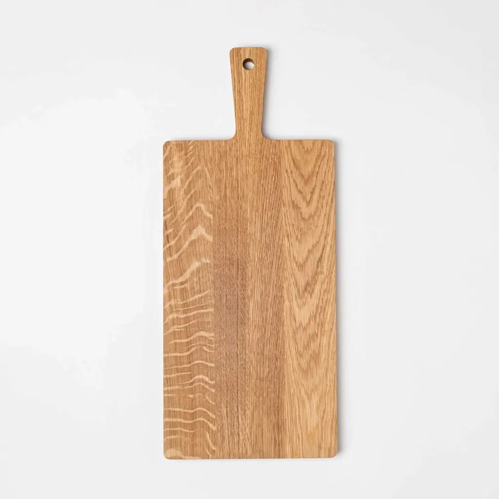 Deska do krojenia z rączką dębowa 480x200x20mm wosk twardy 