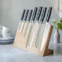 Oak 7 knives stand with magnets