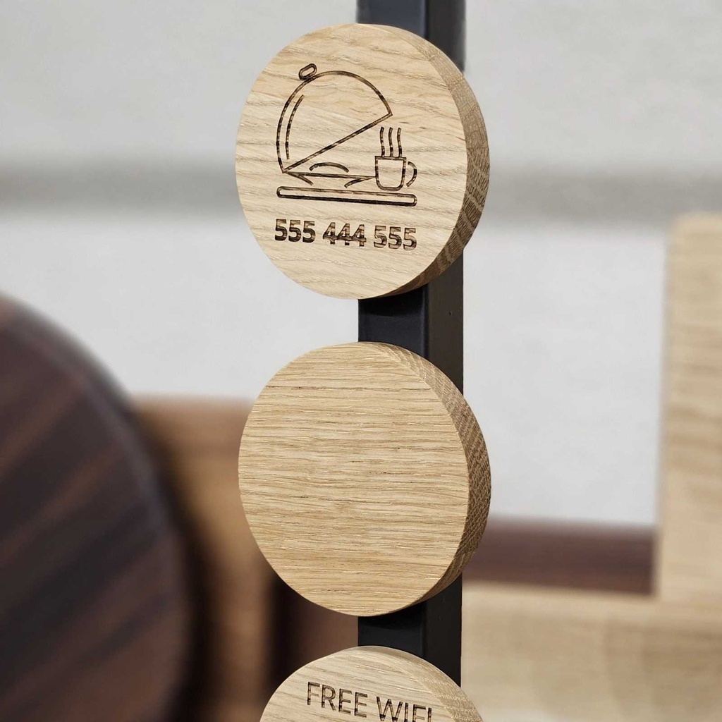 Oak fridge magnet dia60x10mm raw