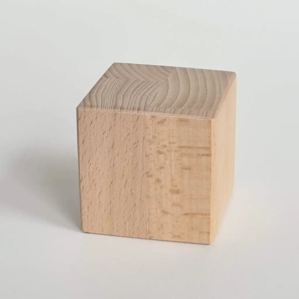 Beech cube slanted edges 60x60x60mm raw