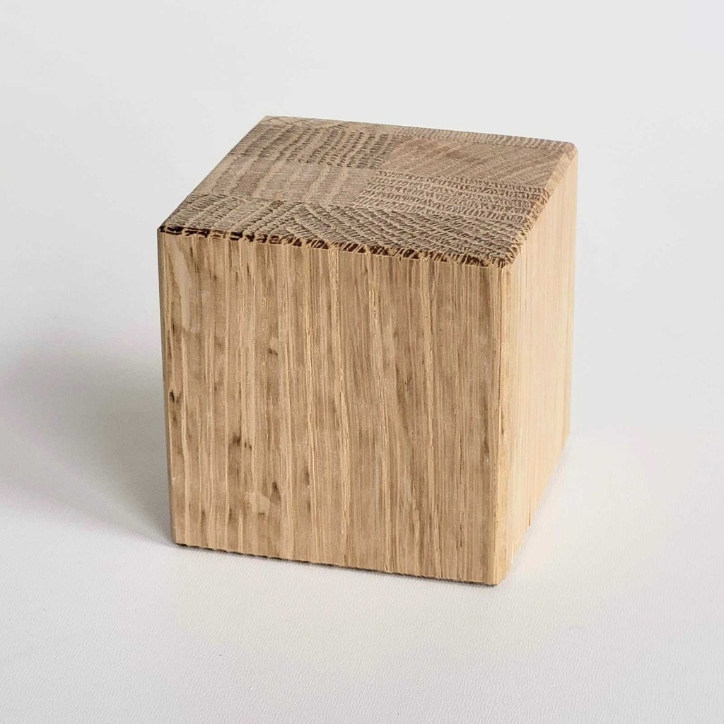 Oak cube slanted edges 60x60x60mm