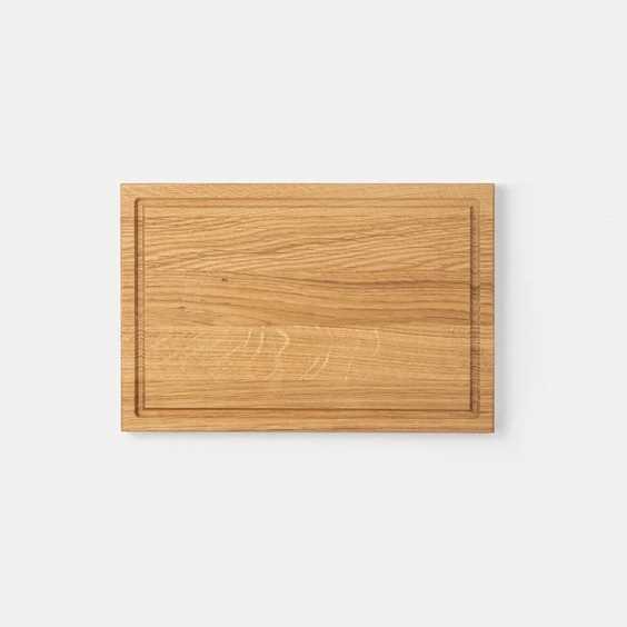 Oak cutting board with groove INGE 300x200x20mm hard wax