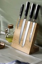 Oak 4 knives stand with magnets