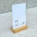 Oak menu stand 105x40x20 mm with acrylic pocket A6