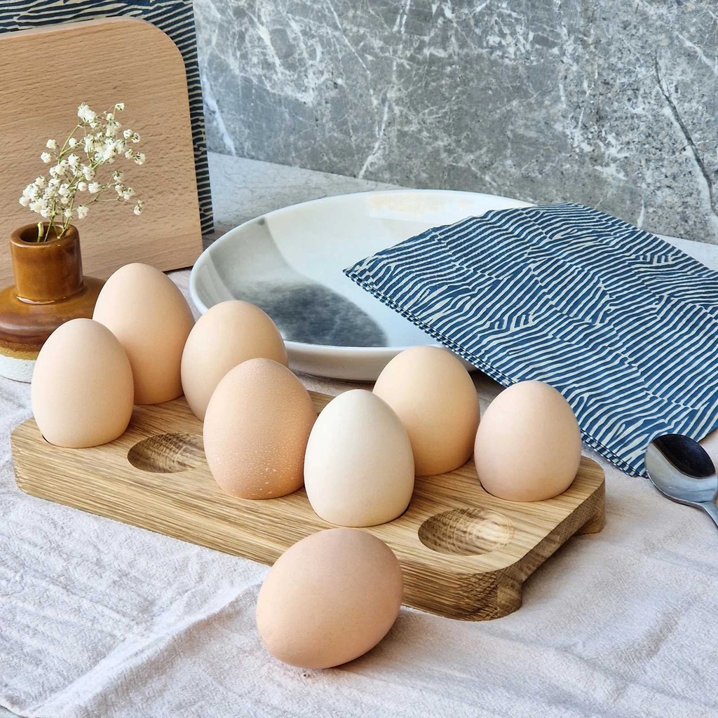 Oak tray for 10 eggs 235x100x20mm hard wax
