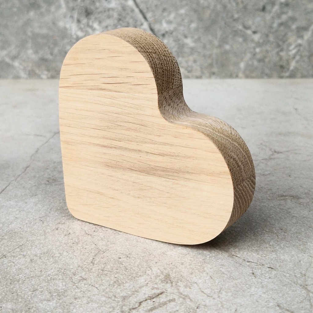 Oak mini heart 90x100x20mm raw