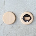 Beech bottle opener with magnets dia65x10mm hard wax