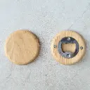 Oak bottle opener with magnets dia65x10mm hard wax