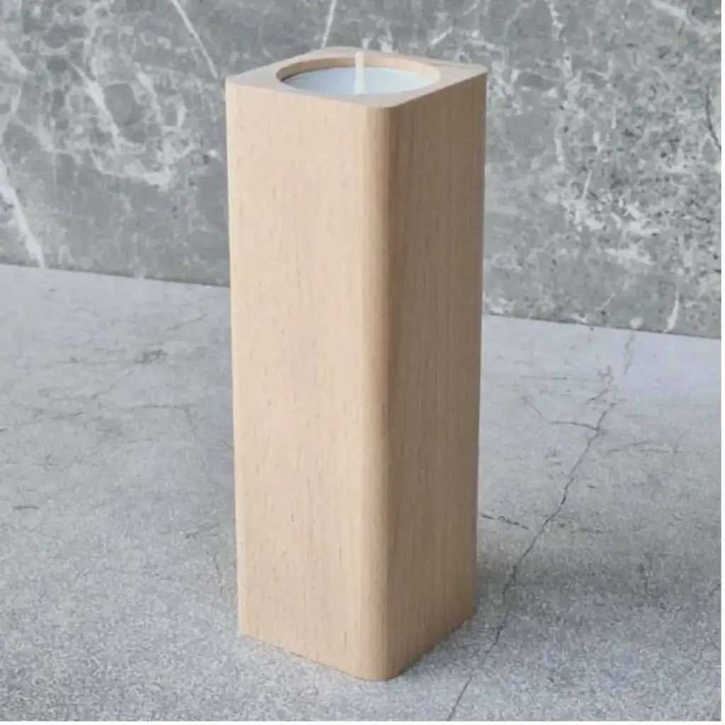 Świecznik na tealight bukowy 150x50x50mm zaokrąglany