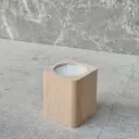 Świecznik na tealight bukowy 60x50x50mm zaokrąglany