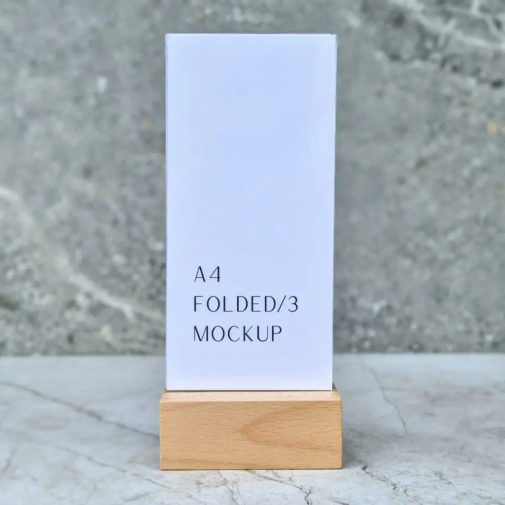 Beech postcard stand 105x50x40mm with 3DL plexi