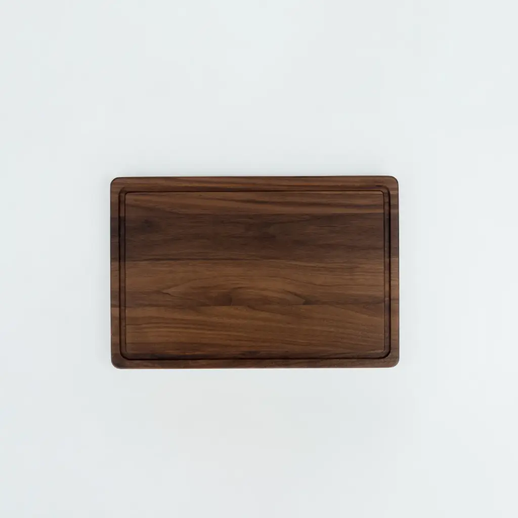 American walnut cutting board with groove 