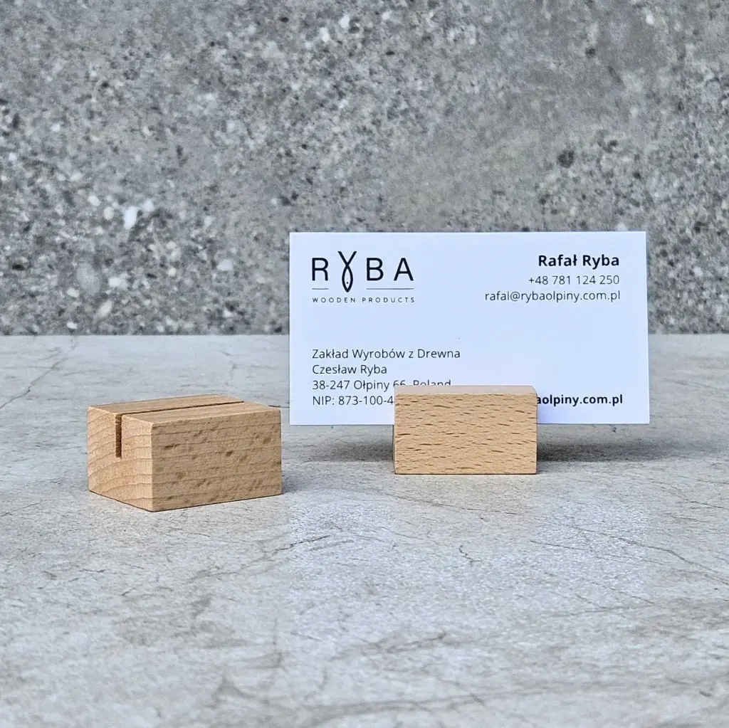 Wooden price card stand