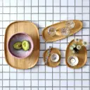Set of 4 oak trays STONE