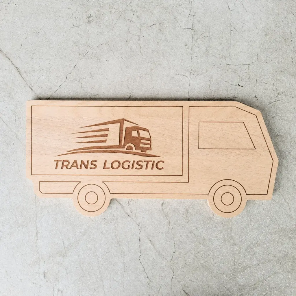 Beech cutting board truck shaped 295x140x9mm personalised