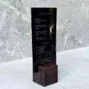 Oak cube menu stand with rounded edges 60x60x60mm dark brown