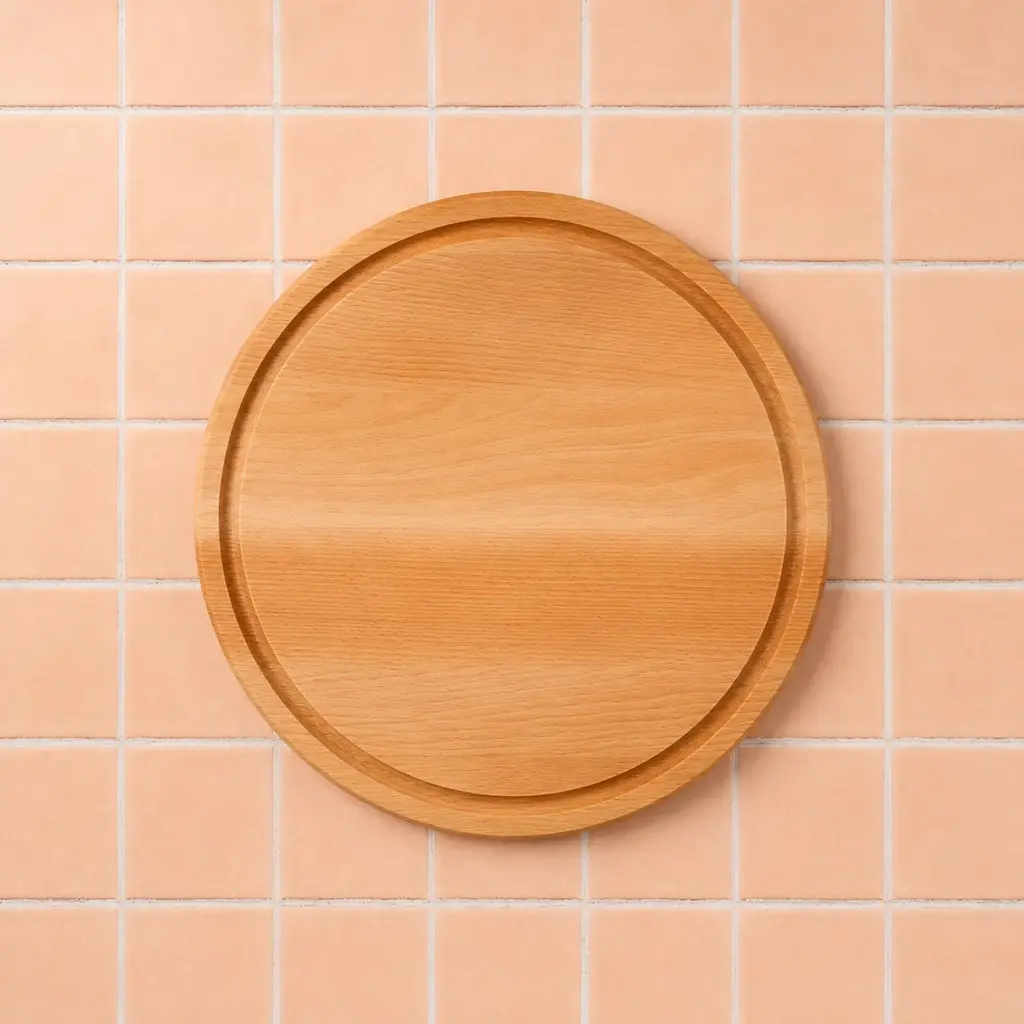 Deska do krojenia z rowkiem bukowa fi250x15mm