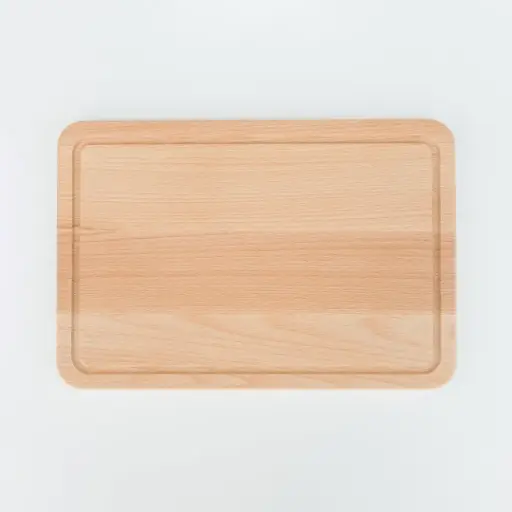 [BK15-00009-P-025114] Beech cutting board with groove 300x200x15mm oiled