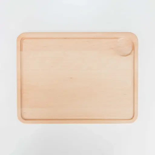 [BK20-00013-P-025122] Beech cutting board with groove 395x295x20mm oiled