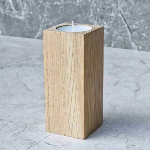 [DB50-00902-H-025349] Świecznik na tealight dębowy 120x50x50mm prosty