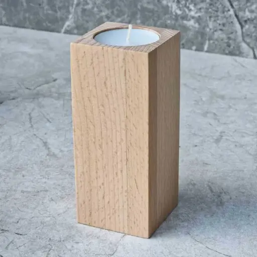 [BK50-00902-040660] Świecznik na tealight bukowy 120x50x50mm prosty