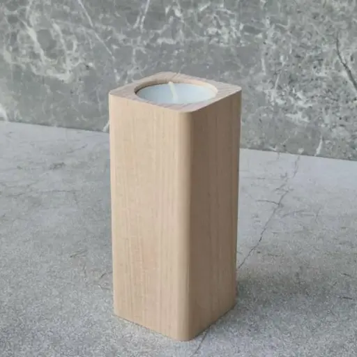 [BK50-00902-S-040673] Beech tealight stand 120x50x50mm rounded