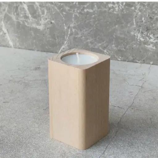 [BK50-00902-040676] Beech tealight stand 90x50x50mm rounded
