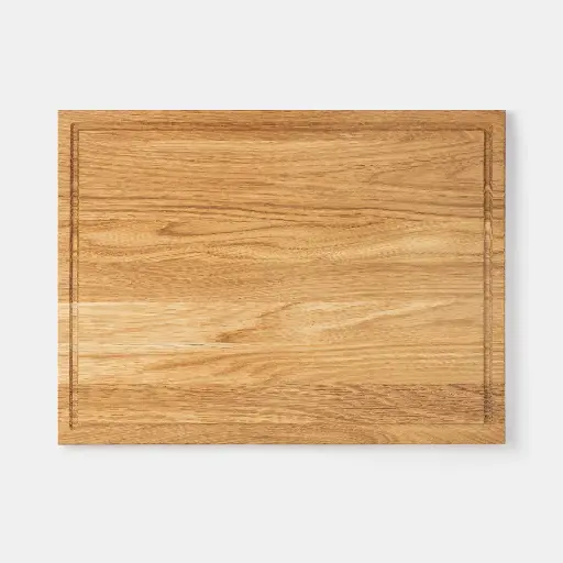 [DB20-00461-H-040719] Oak cutting board with groove INGE 400x300x20mm hardwax